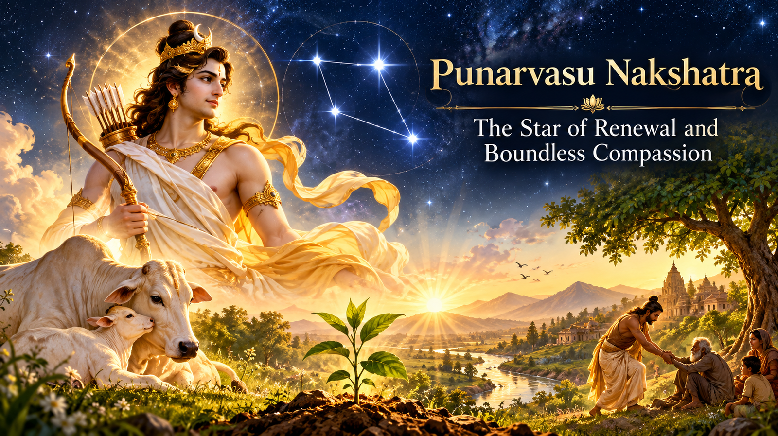 Read more about the article Punarvasu Nakshatra – The Star of Renewal and Boundless Compassion